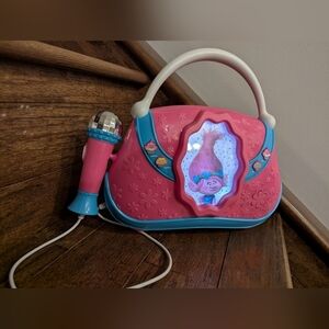 Trolls Pink and Blue Karaoke Machine with Microphone